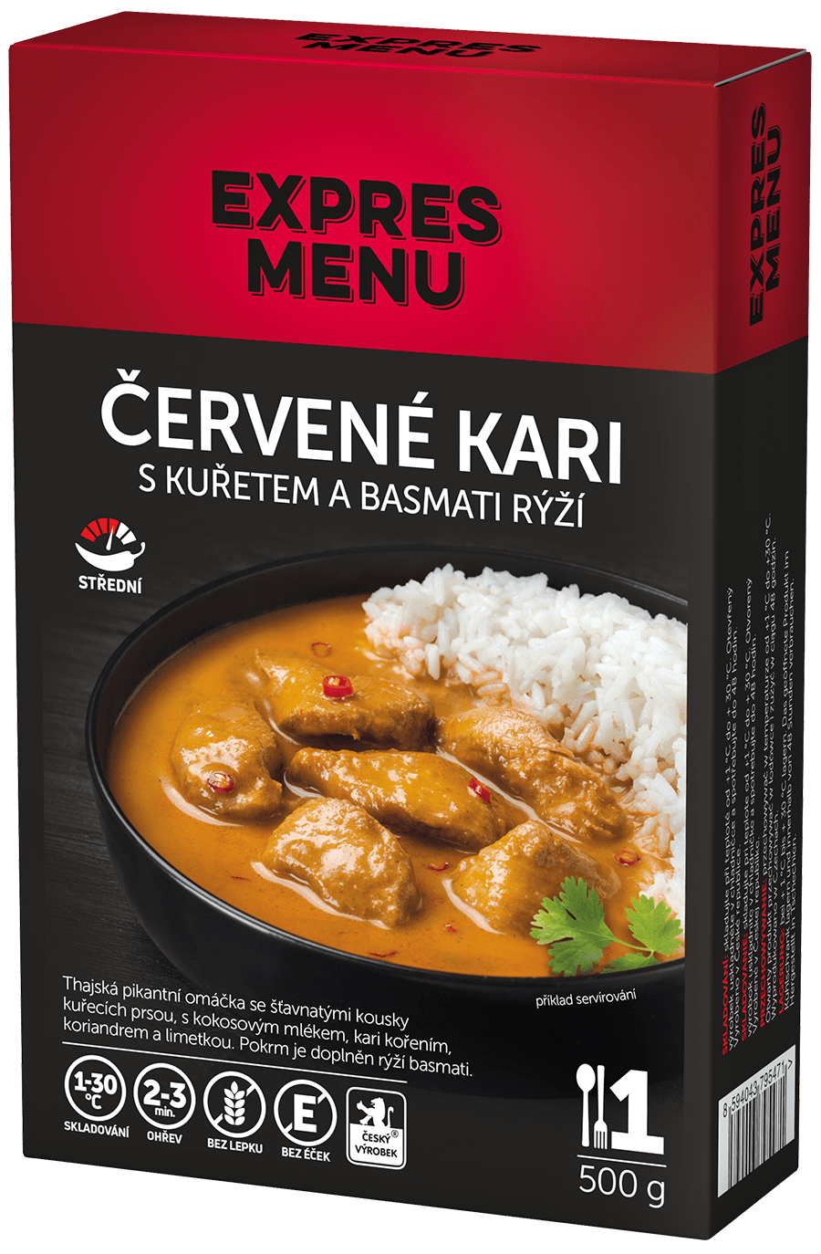 Červené karí s kuracím mäsom, jazmínová ryža