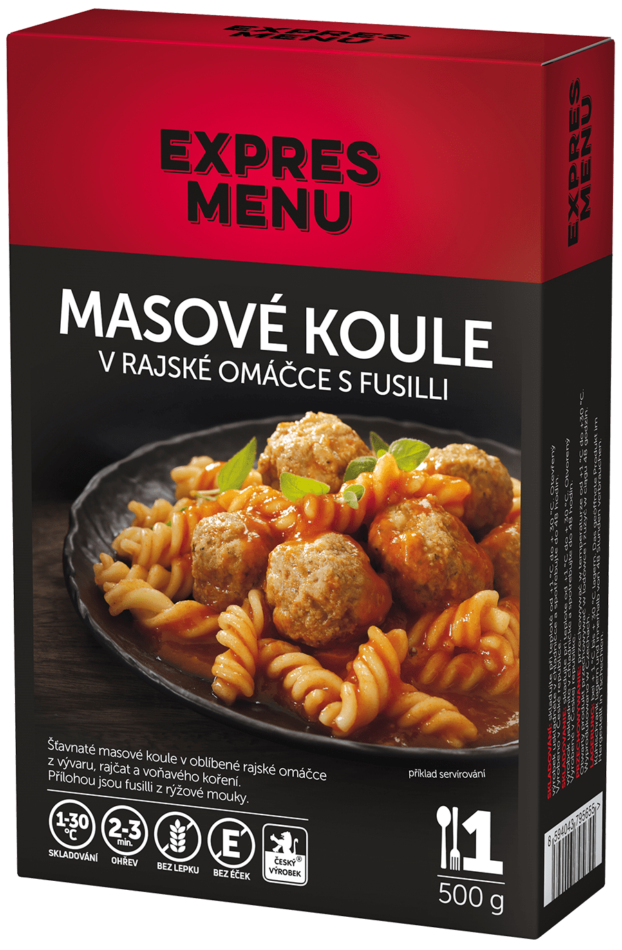 Mäsové guľočky v rajčinovej omáčce s fusilli